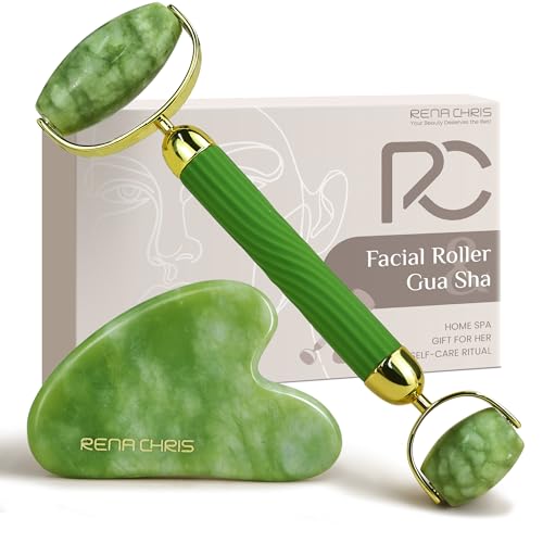 Product photo of Rena Chris Jade Roller & Gua Sha Facial Massage Set