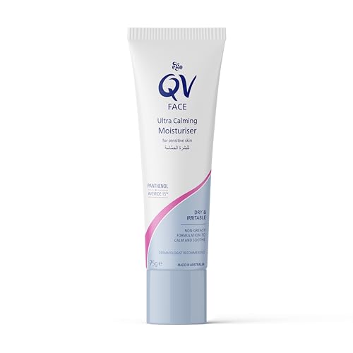 Product photo of QV Face Ultra Calming Moisturizer for Sensitive Skin Relief - 75g - Hydrating, Soothing, Fragrance-Free, Non-Comedogenic, Dermatologist Recommended